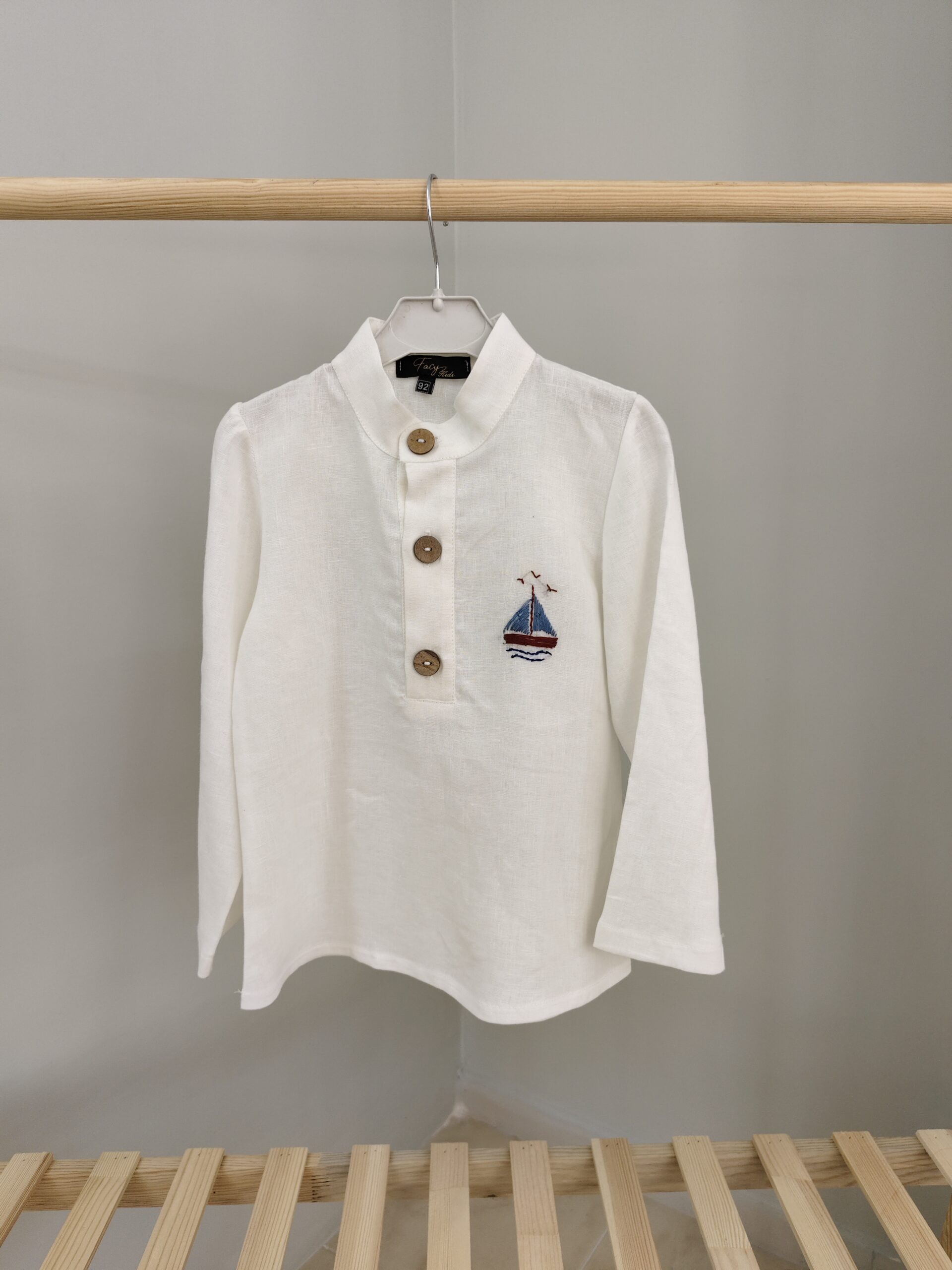 Ekru 2-3 Yaş Uzun Kol Gömlek