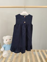 Lacivert V Roba 2-3 Yaş Jile Keten Elbise