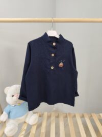 Lacivert 8-9 Yaş Uzun Kol Gömlek