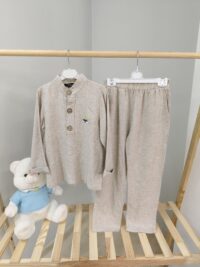 Kırçıllı Krem Keten Gömlek ve Pantolon Takım