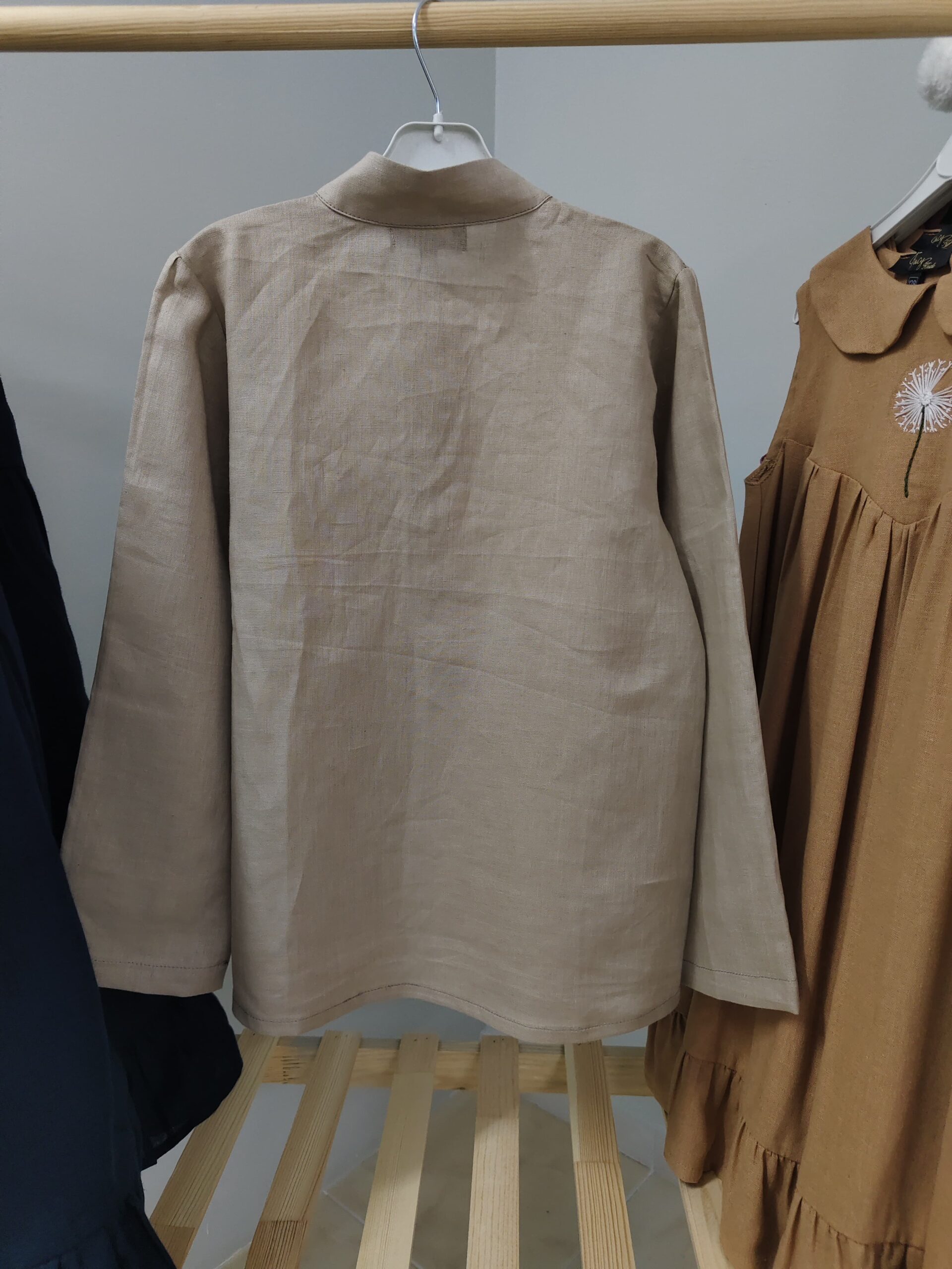 Koyu Bej Renk 10-11 Yaş Uzun Kol Gömlek - Görsel 3