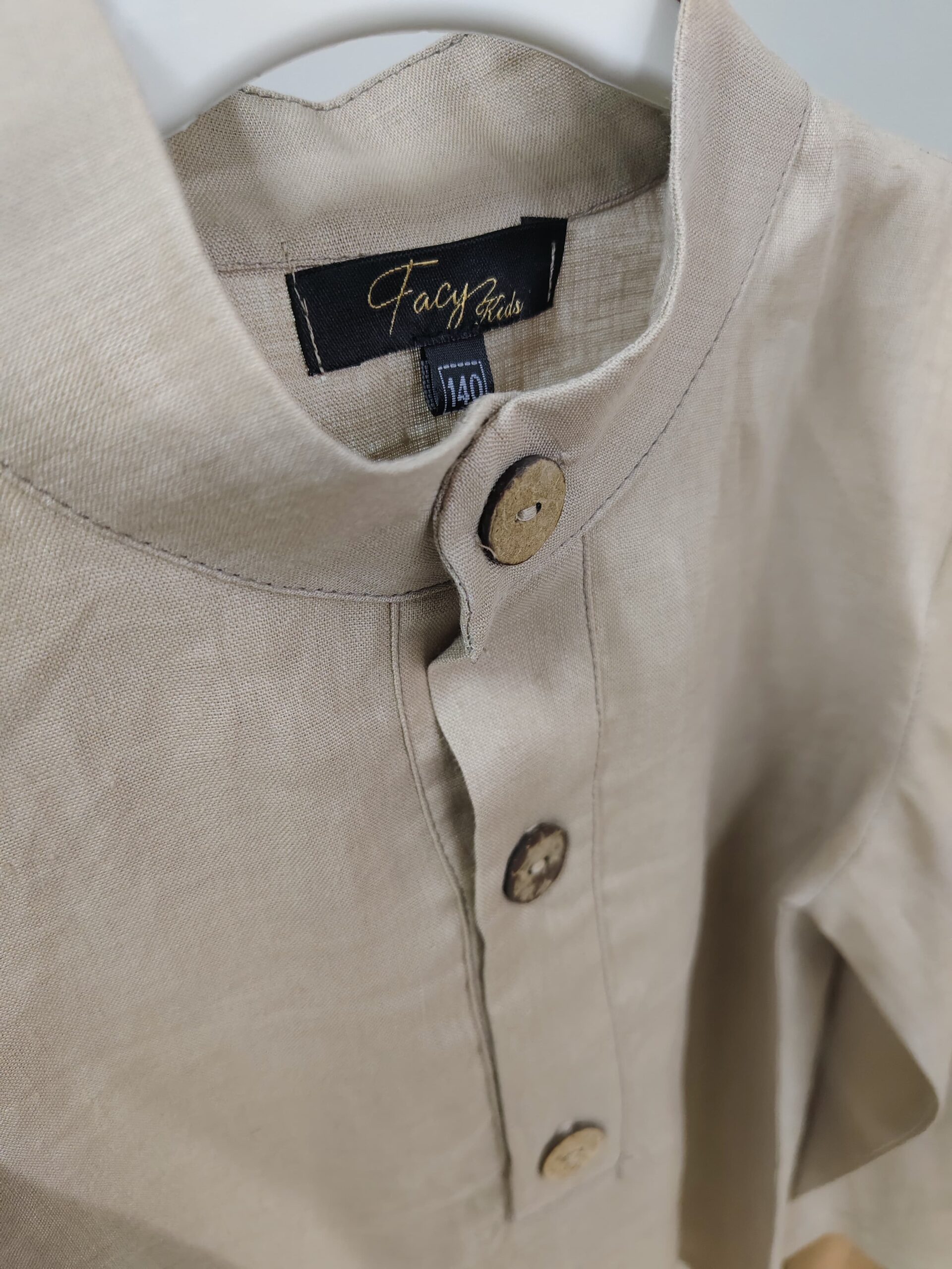 Koyu Bej Renk 10-11 Yaş Uzun Kol Gömlek - Görsel 2