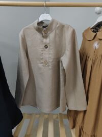 Koyu Bej Renk 10-11 Yaş Uzun Kol Gömlek