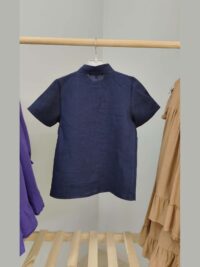 Lacivert Renk 4-5 Yaş Kısa Kol Gömlek