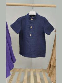 Lacivert Renk 4-5 Yaş Kısa Kol Gömlek