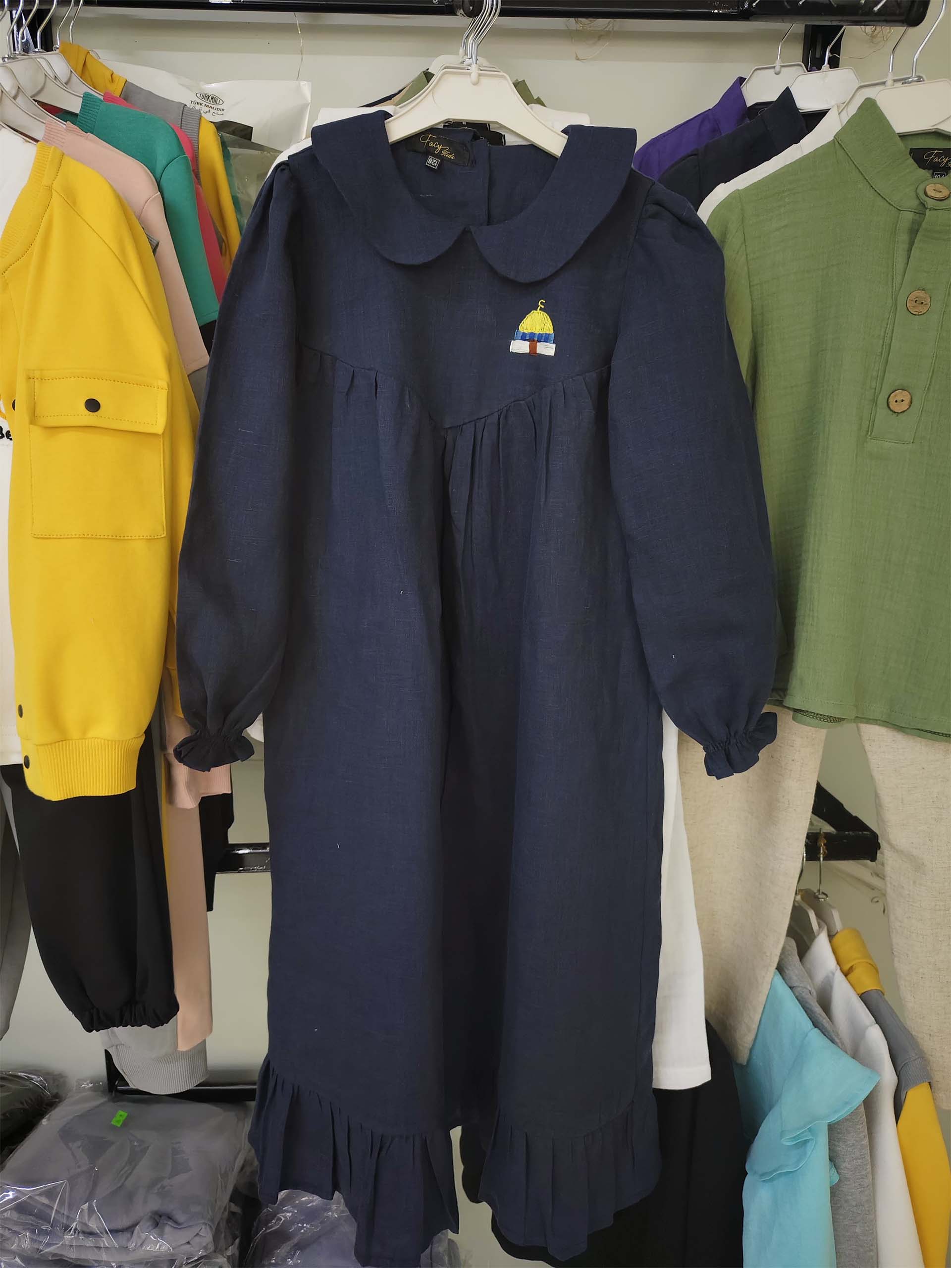 Lacivert Renk Keten Elbise Modelleri