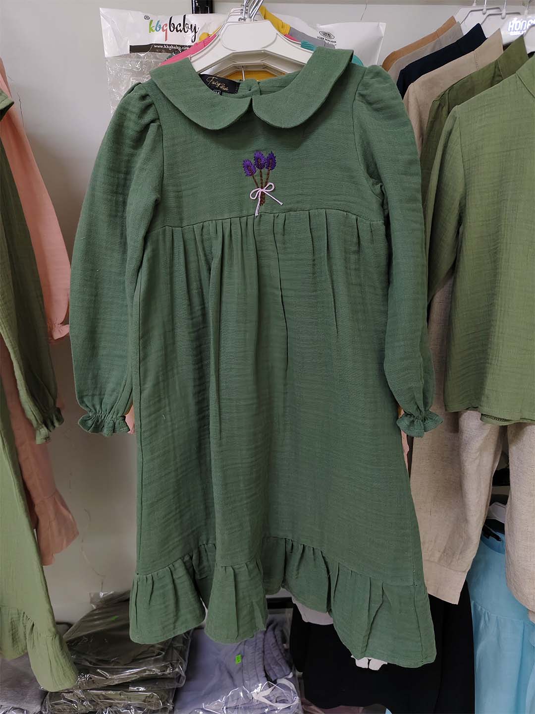 Koyu Turkuaz Yeşili Müslin Elbise Modelleri