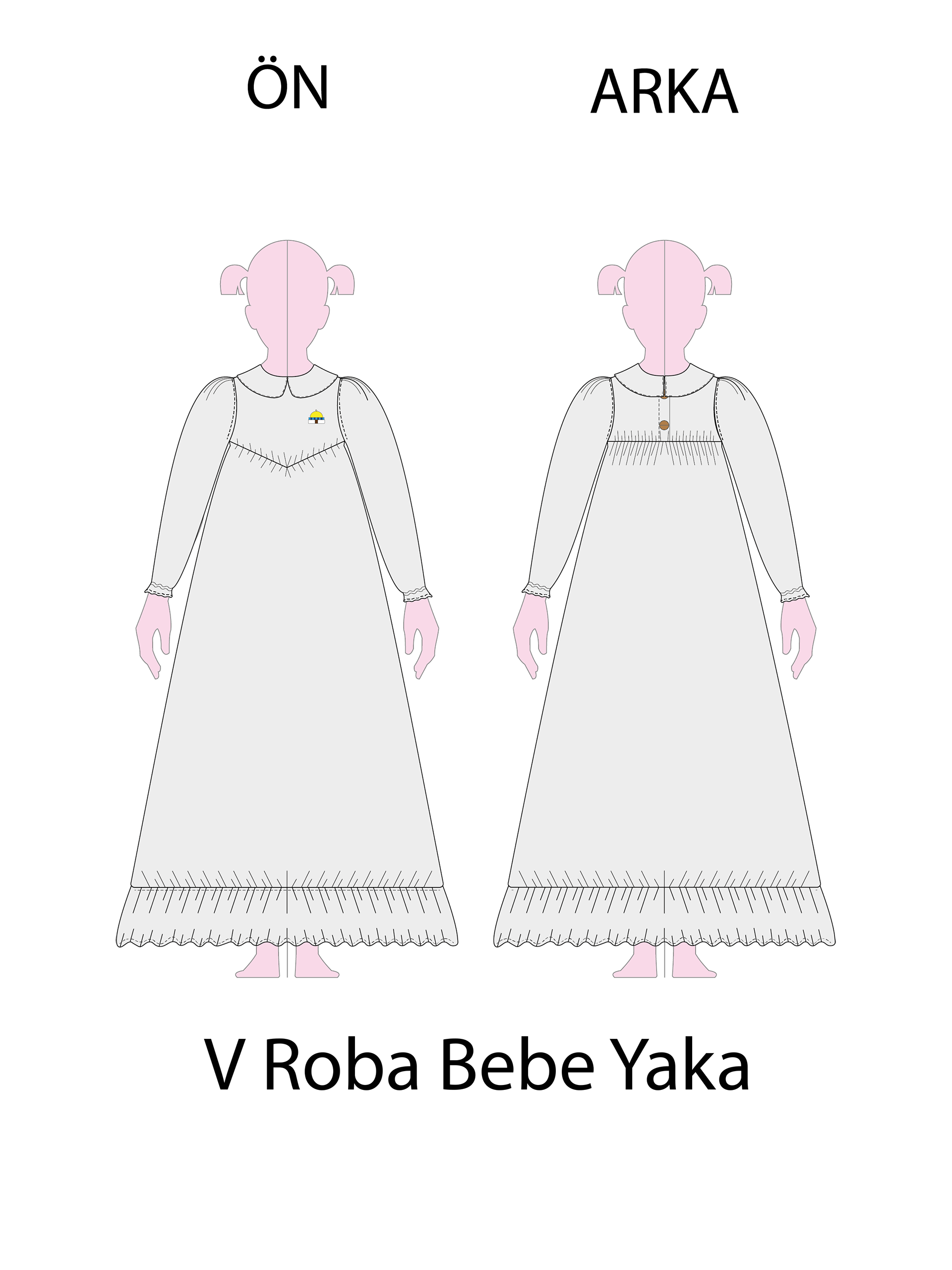 Beyaz Keten Düz ve V Roba Elbise Modelleri - Görsel 4