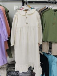 Krem Renk Müslin Elbise Modelleri