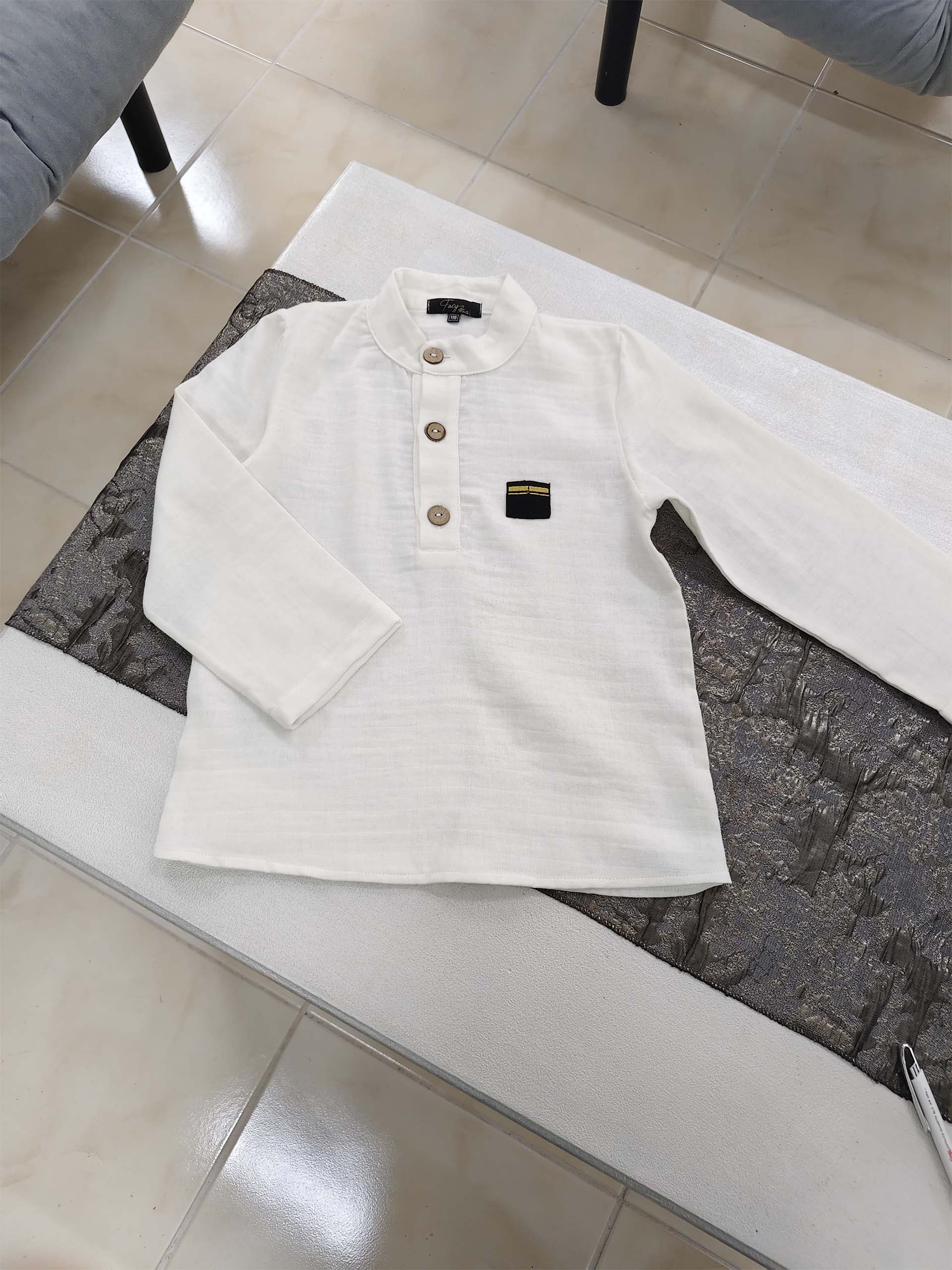 Krem Renk Müslin Gömlek Modeli