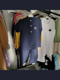 Lacivert Keten Gömlek ve Pantolon Takım