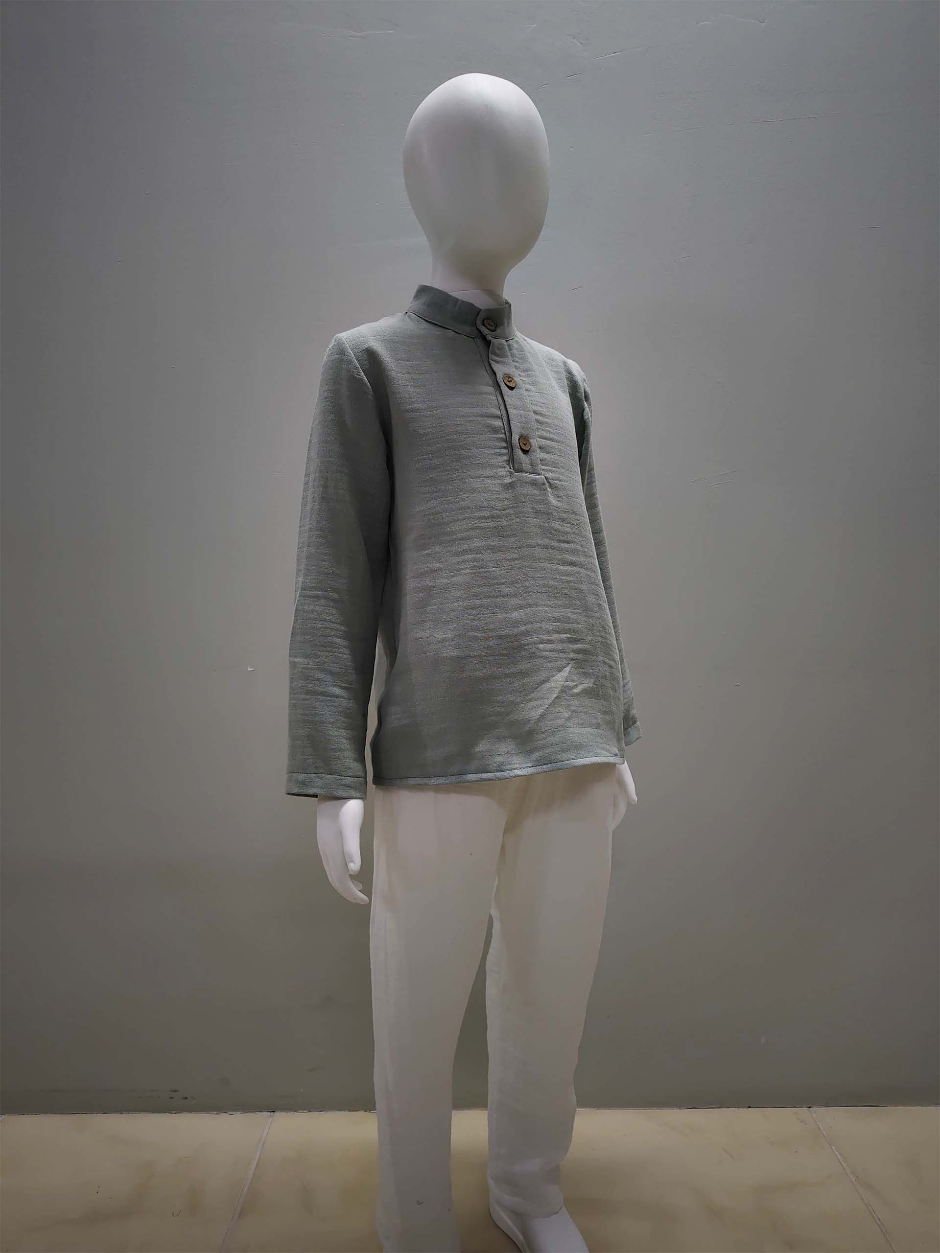 Su yeşili müslin gömlek