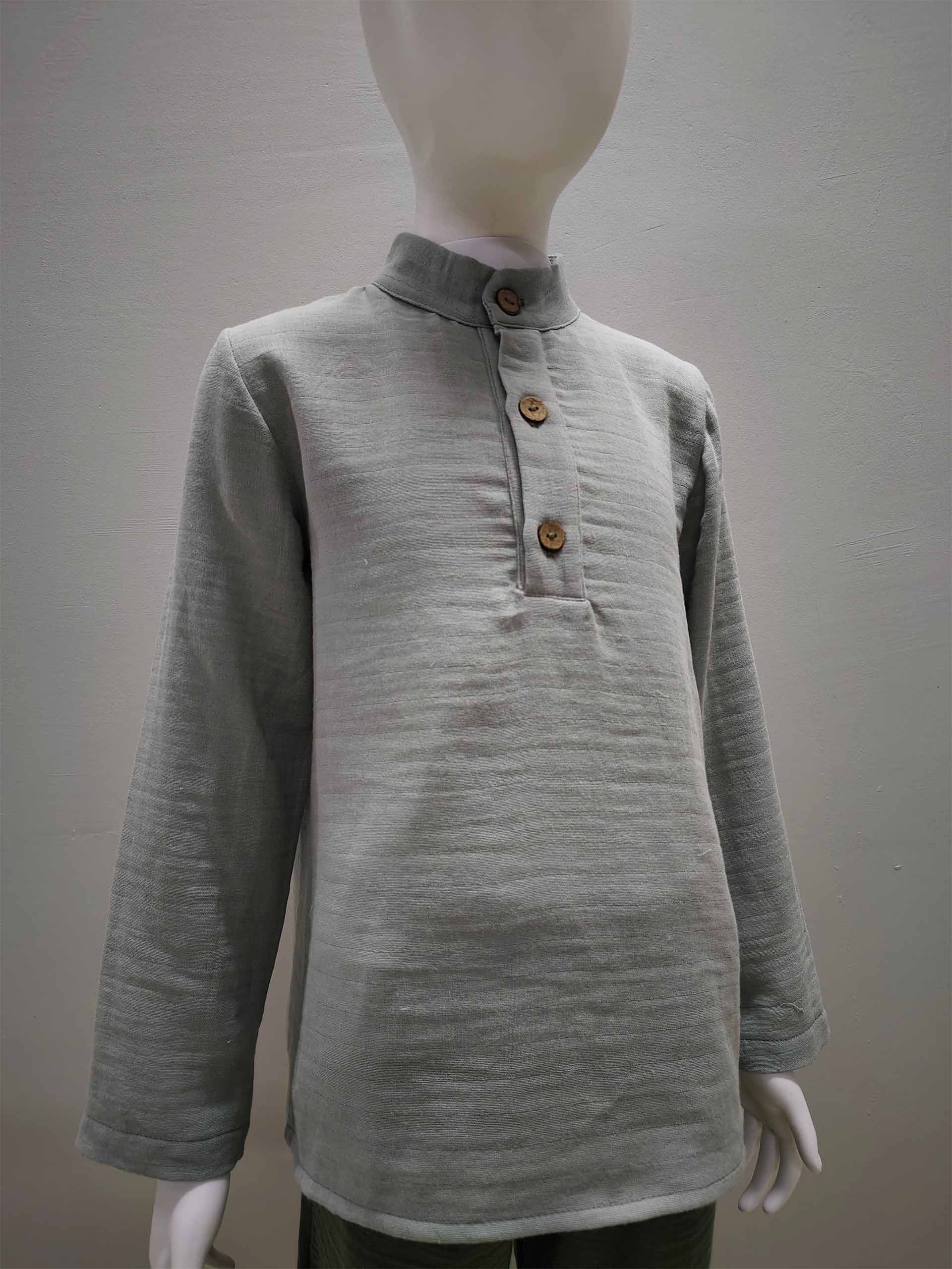 Su Yeşili Müslin Tek Gömlek Sınırlı Sayı 6-11 Yaş - Görsel 2