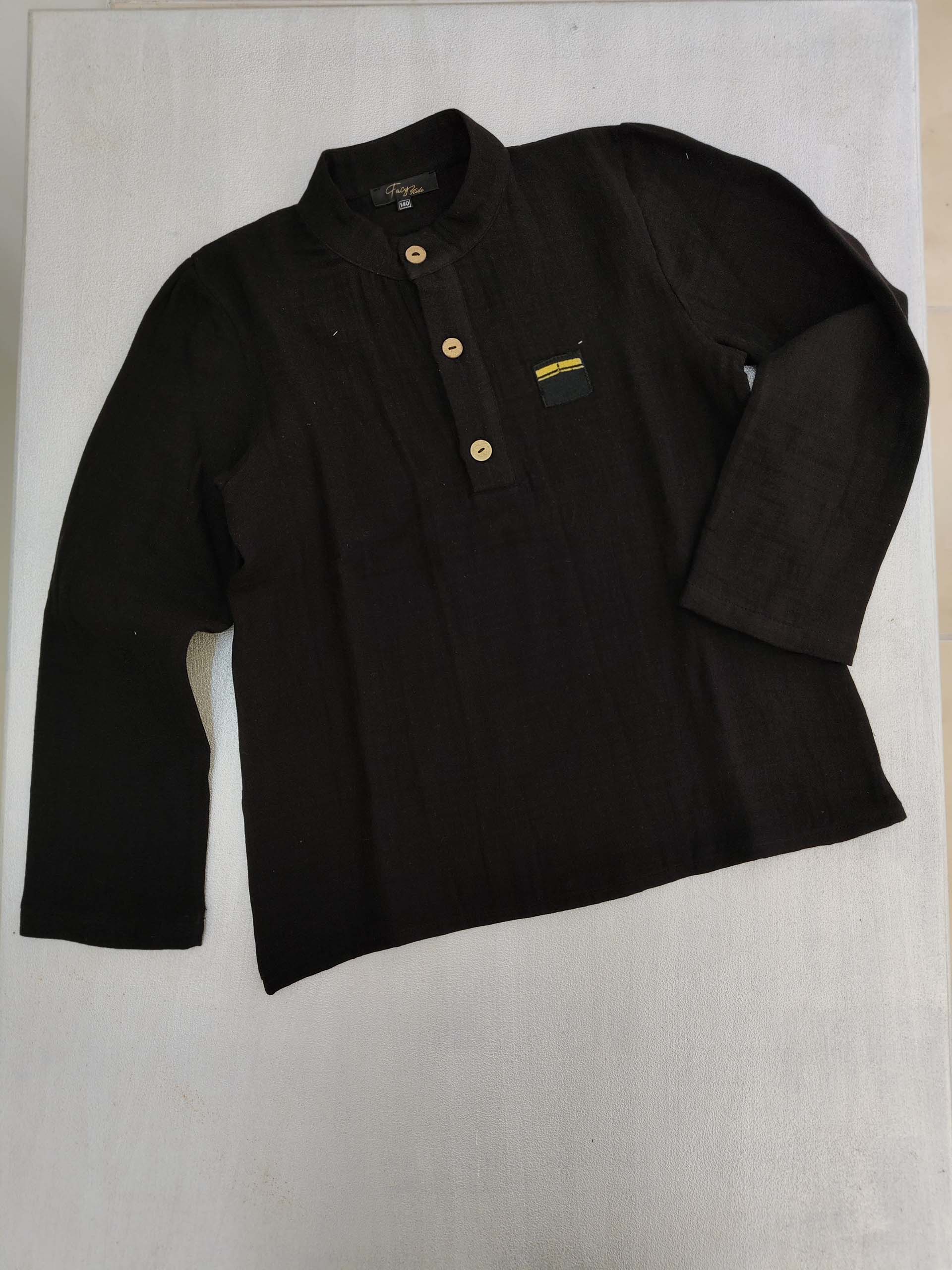 Siyah Müslin Gömlek ve Pantolon/Şalvar Takım - Görsel 4