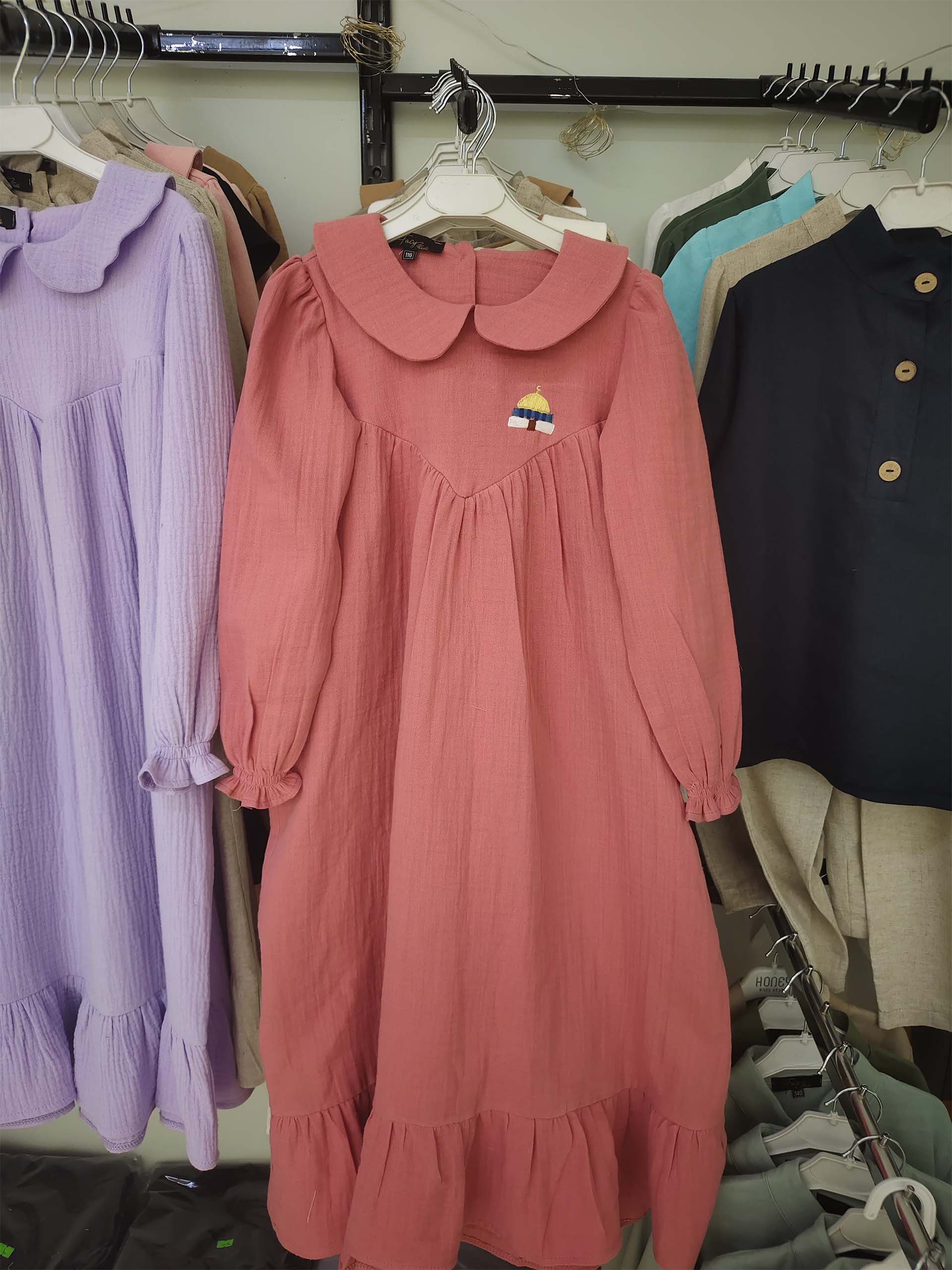 Gül Kurusu Renk Müslin Elbise Modelleri - Görsel 4