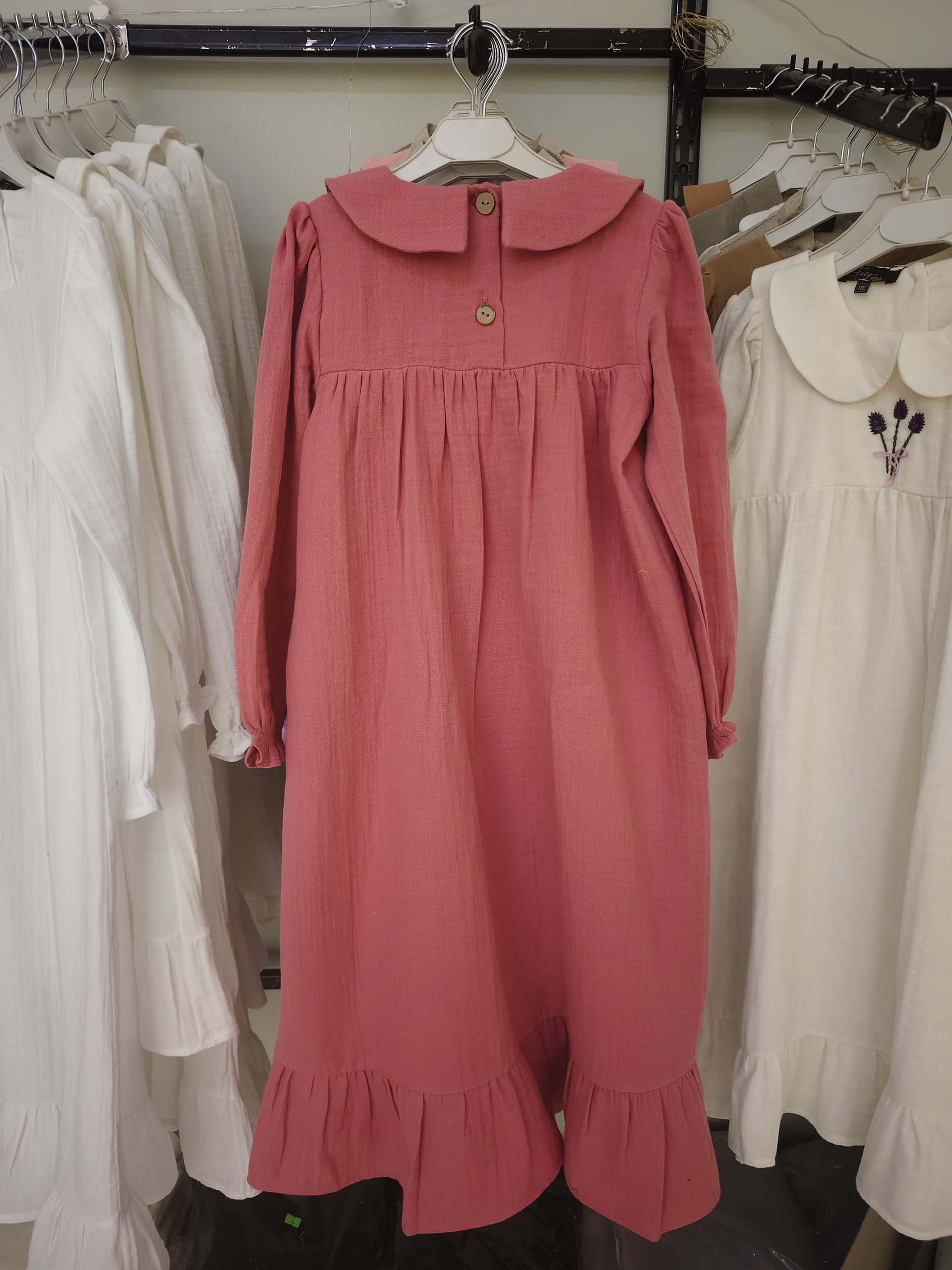 Gül Kurusu Renk Müslin Elbise Modelleri - Görsel 3