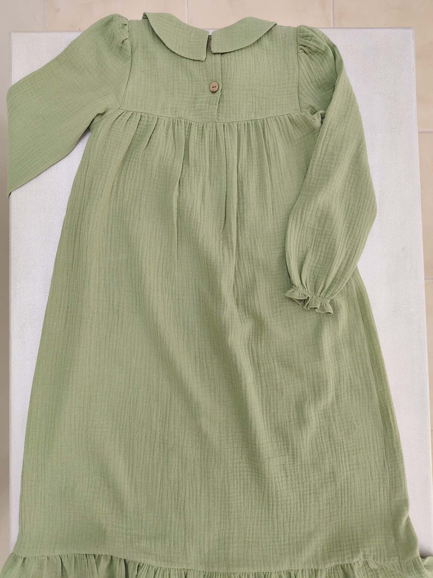 Çağla Yeşili Müslin Elbise Modelleri - Görsel 2