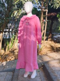 Şeker Pembesi Müslin Elbise Modelleri