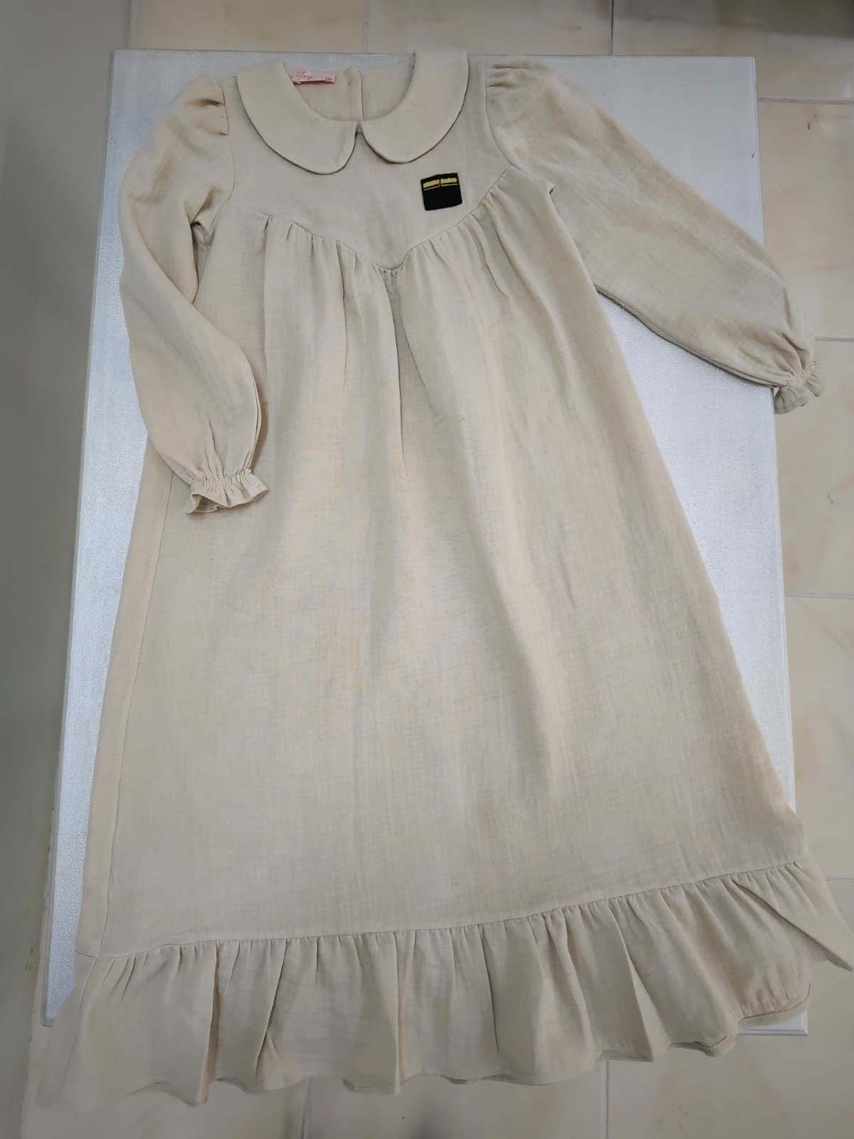 Taş Rengi Müslin Elbise Modelleri - Görsel 2