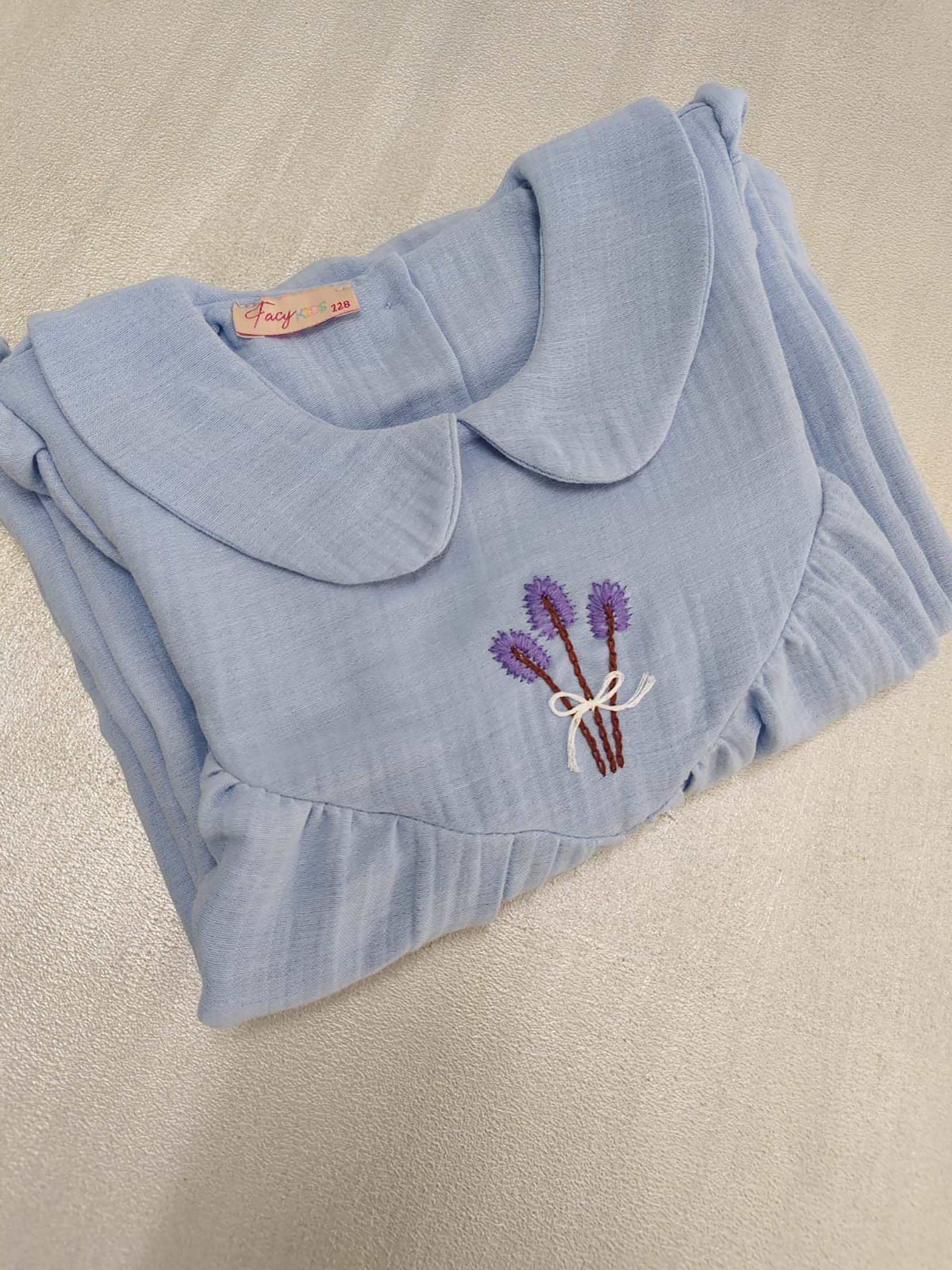 Bebe Mavisi Müslin Elbise Modelleri - Görsel 3