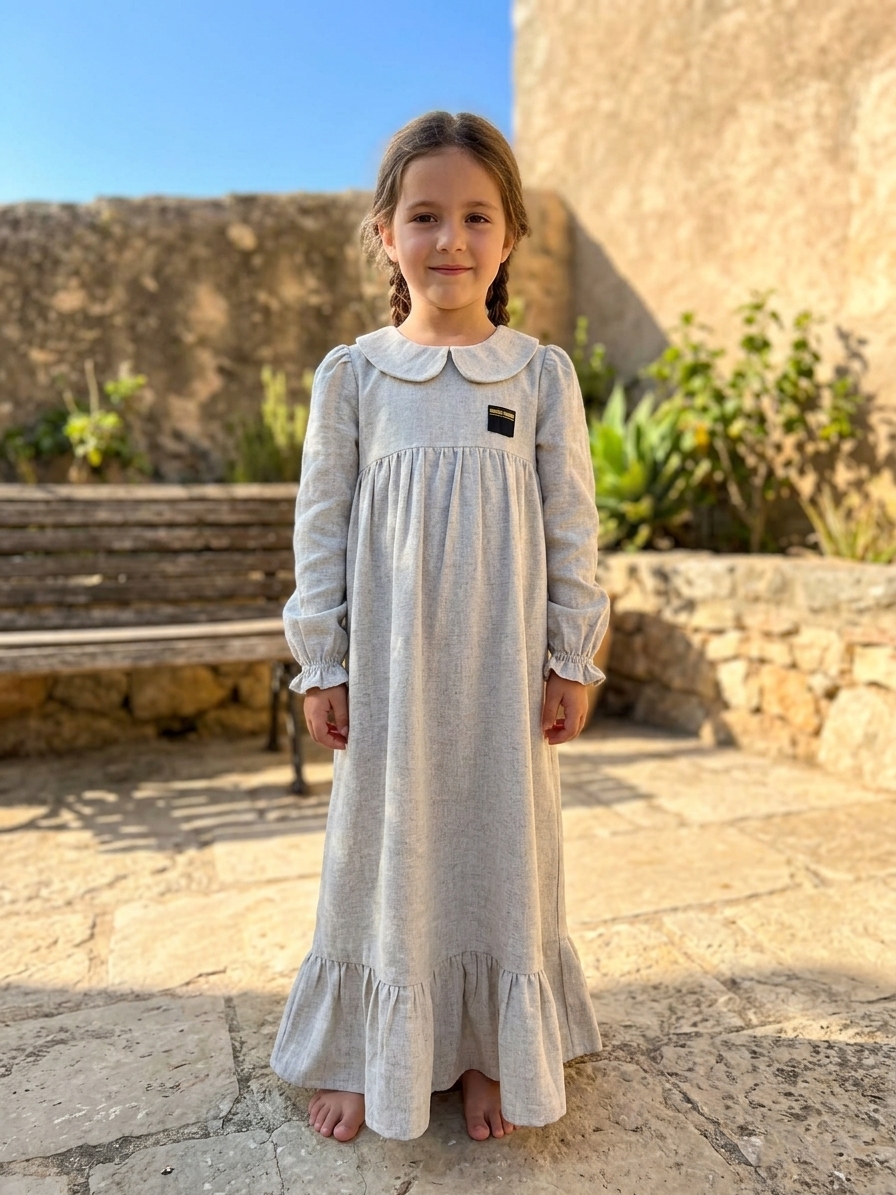 Kırçıllı Kum Keten Elbise Modelleri
